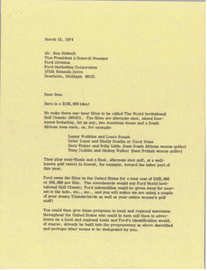 Letter from Mark H. McCormack to Ben Bidwell