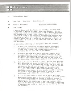 Memorandum from Mark H. McCormack to Ian Todd, Bob Kain, and Eric Drossart