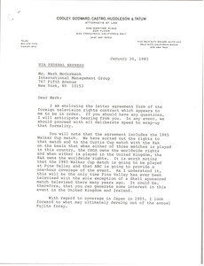 Letter from Frank D. Tatum to Mark H. McCormack