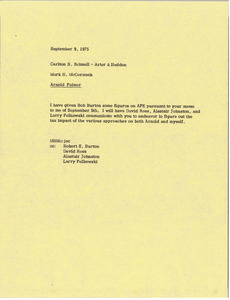 Memorandum from Mark H. McCormack to Carlton B. Schnell