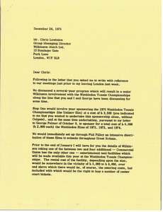 Letter from Mark H. McCormack to Chris Lewinotn