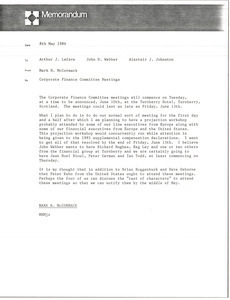 Memorandum from Mark H. McCormack to Arthur J. Lafave