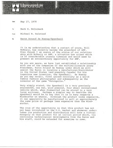 Memorandum from Michael Halstead to Mark H. McCormack