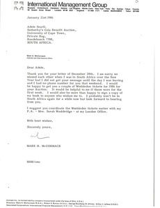 Letter from Mark H. McCormack to Adele Searll