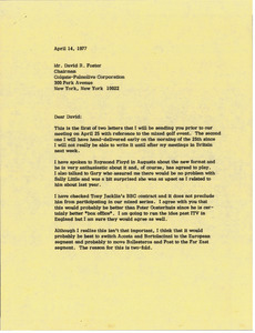 Letter from Mark H. McCormack to David R. Foster