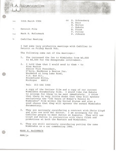 Memorandum from Mark H. McCormack to Detroit file