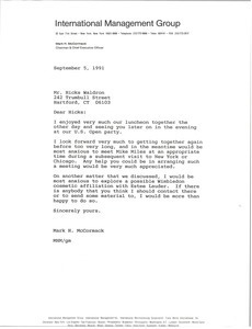 Letter from Mark H. McCormack to Hicks Waldron