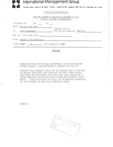 Fax from Mark H. McCormack to Ayn Robbins