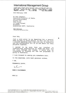 Letter from Mark H. McCormack to Bob Campbell