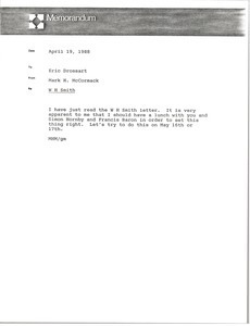 Memorandum from Mark H. McCormack to Eric Drossart