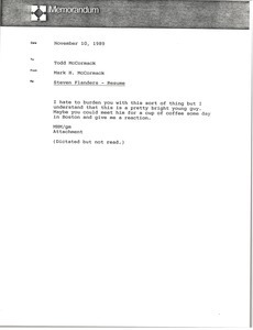 Memorandum from Mark H. McCormack to Todd McCormack