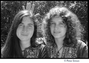 Dolma (left) and Usha (Cathy Brown): close-up portrait