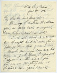 Letter from Florence Porter Lyman to Annie Jean Lyman and Alfred Tredway White
