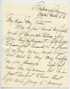 Letter from Helen C. Rose to Florence Porter Lyman