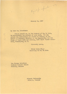 Letter from Ellen Irene Diggs to Calhoun Colored School