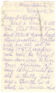 Letter from Ada Young to W. E. B. Du Bois