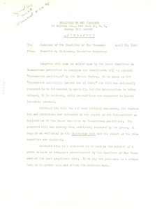 Memorandum from Committee of One Thousand to W. E. B. Du Bois