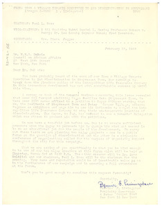Letter from Town & Village Tenants Committee to End Discrimination in Stuyvesant Town to W. E. B. Du Bois