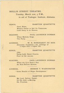Hollis Street Theater in aid of Tuskegee Institute, Alabama