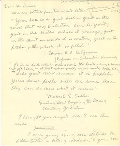 Letter from W. E. B. Du Bois to A.C. McClurg