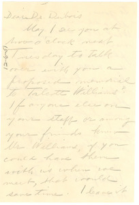 Letter from Elizabeth Dunbar to W. E. B. Du Bois