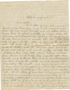 Letter from William Penn Brooks to Rebecca Brooks