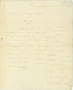 Letter from William G. Barry to Erasmus Darwin Hudson