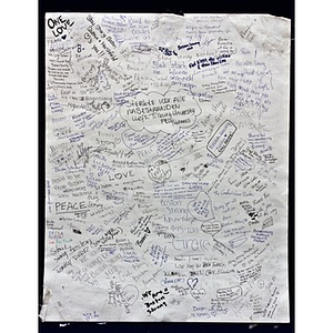 Poster at Copley Square Memorial (various messages)