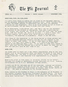 The Phi Journal, Iss. 19 (November, 1986)