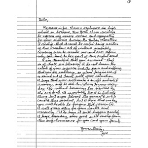 Letter from a student at Christian Brothers Academy (Syracuse, New York)