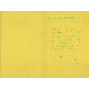 Card from Ward Melville High School