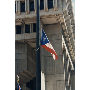 The Puerto Rican flag on a flagpole