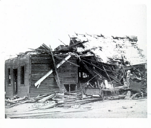 [Photograph of S. Harnden's mill yard after fire]