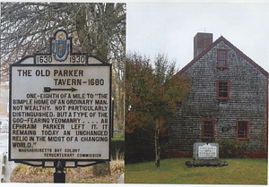 Parker Tavern and sign