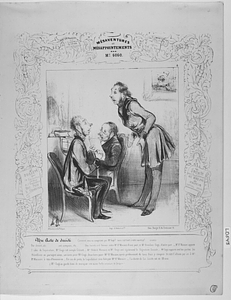 Un acte de Société. Comment, vous ne comprenez pas, M. Gogo ? mais c’est tout à votre avantage !... écoutez.. Par devant, etc........ ont comparu, etc...... Une Société est formée entre Mr. Rt. Macaire d’une part, et Mr. Boniface Gogo, d’autre part – Mr. Rt. Macaire apporte l’idée de l’opération, Mr. Gogo est simple Gérant. – Mr. Robert Macaire et Mr. Gogo ont également la Signature Sociale –. Mr. Gogo supporte seul les pertes. les Bénéfices se partagent ainsi, un tiers pour Mr. Gogo, deux tiers pour Mr. Rt. Macaire, après prélèvement de tous frais y compris 30,000 f. alloués par an à Mr. Rt. Macaire à titre d’honoraires. – En cas de perte, la Liquidation sera faite par Mr. Rt. Macaire. – La durée de La Société est de 99 ans. (Mr. Gogo se garde bien de manquer une aussi belle occasion de fortune.)