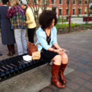 Woman on bench