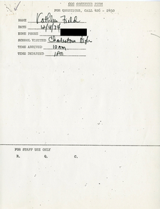 Citywide Coordinating Council daily monitoring report for Charlestown High School by Kathleen Field, 1975 December 4