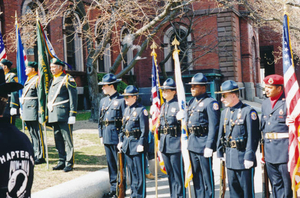 New Bedford Police honor guard Cape Verdean veterans--Vietnam commemoration