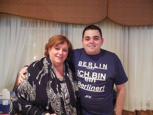 Margaret O'Sullivan and Joshua O'Sullivan at the Irish Immigrant Experience Mass. Memories Road Show