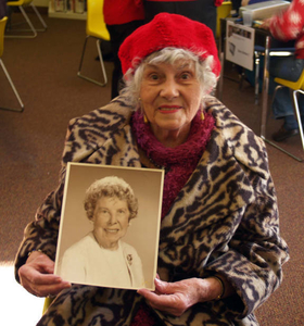 Edna Roman at the Norwell Mass. Memories Road Show