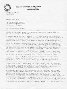 Letter from John F. Albis to Paul Tsongas