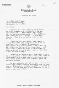 Letter from Alan K. Simpson to Paul Tsongas