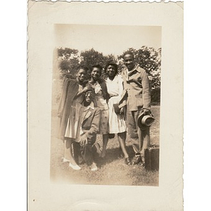 Inez Irving poses with a group of her friends