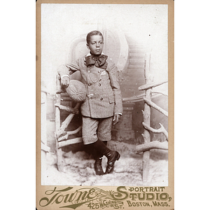 Cabinet card, boy dressed in tweed