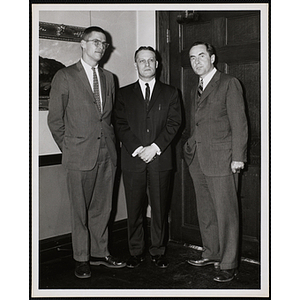 From left to right, David B. Stone, William J. Lynch, and Gerald W. Blakeley, Jr., posing for a picture