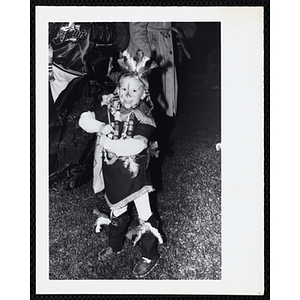 A girl poses in her Halloween costume