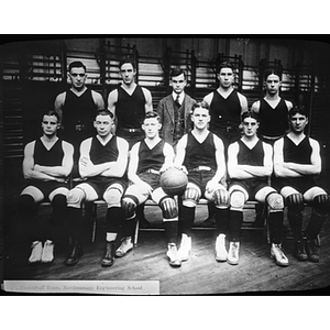 Northeastern Engineering School basketball team photograph