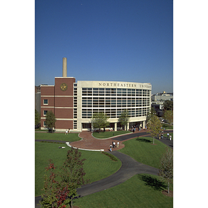 Aerial view of Shillman Hall and Centennial Circle