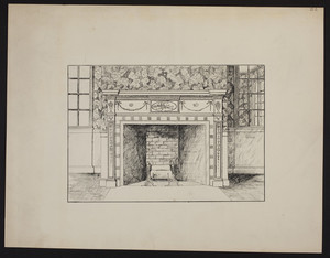 Early New England Interiors. [Devereaux House chimney piece.]