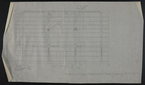 Elevation of Library (Opposite Fire Place) Showing Book Shelves, undated